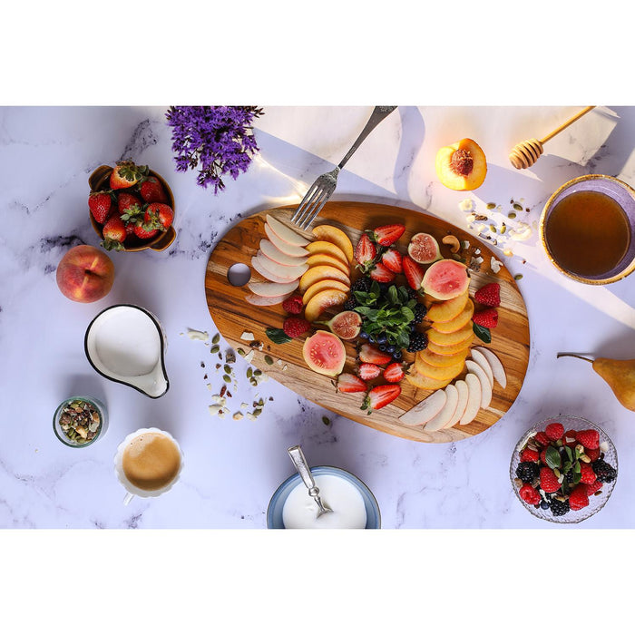TEAKHAUS Ovales Schneidebrett, S