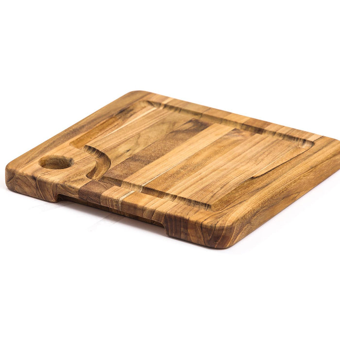 TEAKHAUS Quadratisches Schneidebrett mit Saftkanal