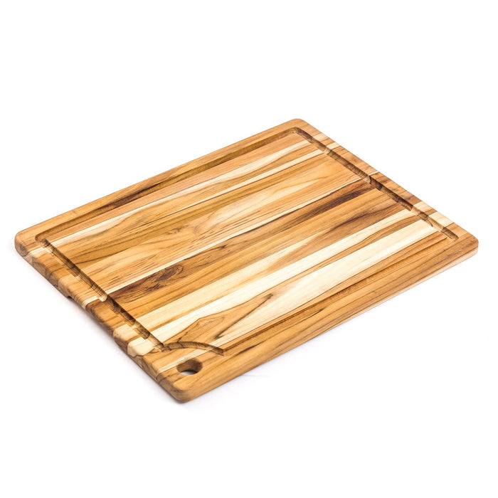 TEAKHAUS Schneidebrett mit Saftkanal, M