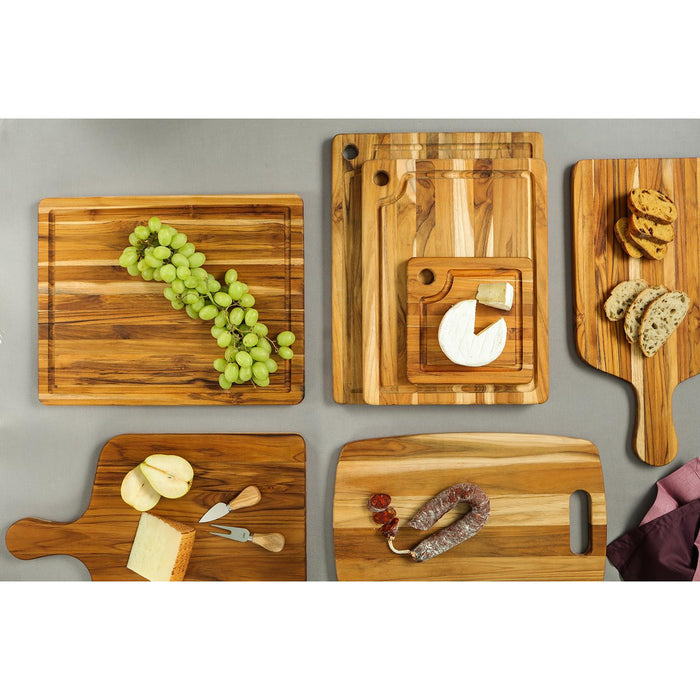 TEAKHAUS Schneidebrett mit Saftkanal, L