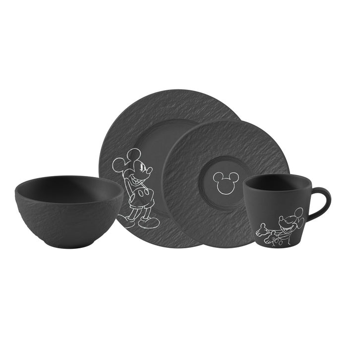 Villeroy & Boch Manufacture Rock - Mickey Mouse Frühstücks-Set, 4-teilig 230 x 230 x 115 mm