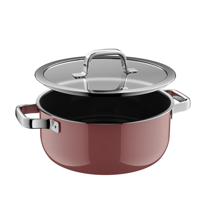 WMF Fusiontec Mineral Pro, Bratentopf mit Deckel, 24 cm, Rose Quartz