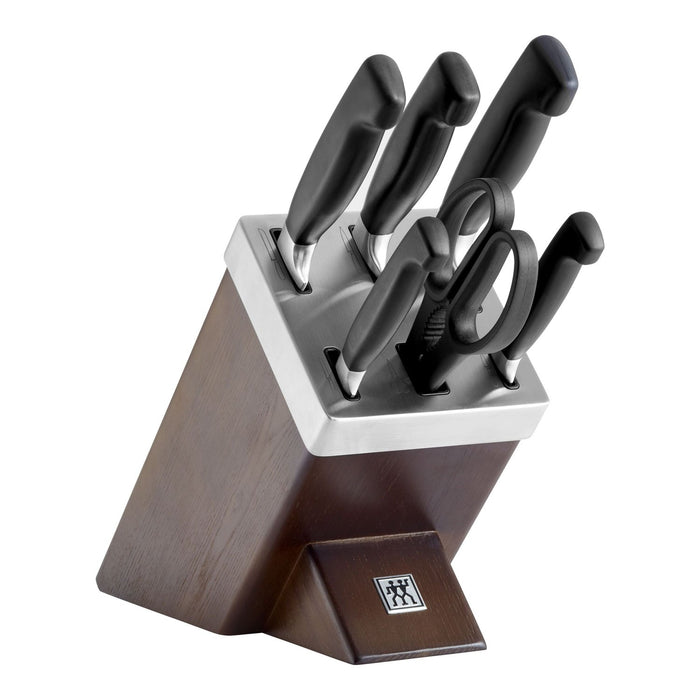 ZWILLING Selbstschärfender Messerblock, 7-tlg | Esche | Braun