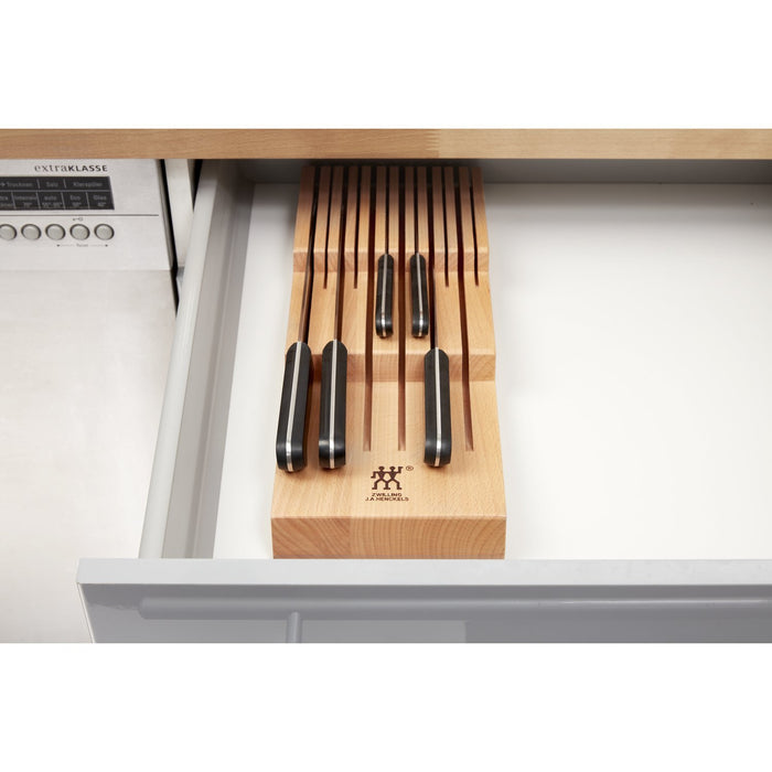 ZWILLING Schubladeneinsatz, bis zu 12 Messer, Braun Buche