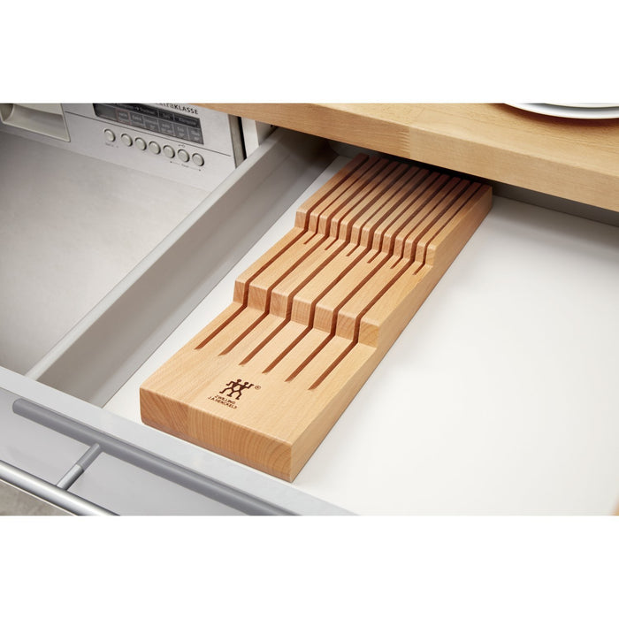 ZWILLING Schubladeneinsatz, bis zu 12 Messer, Braun Buche