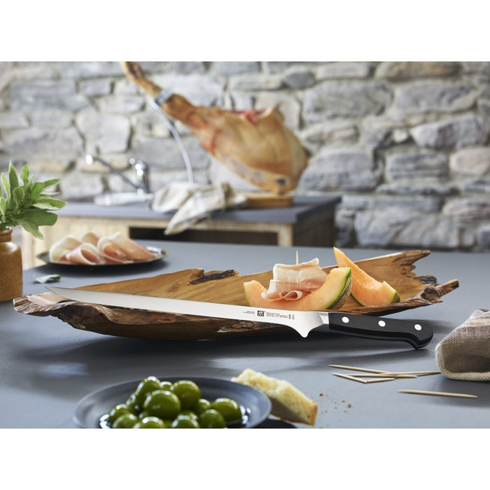 ZWILLING Pro Schinkenmesser, Klingenlänge: 26 cm, Rostfreier Spezialstahl, Kunststoffgriff, Schwarz