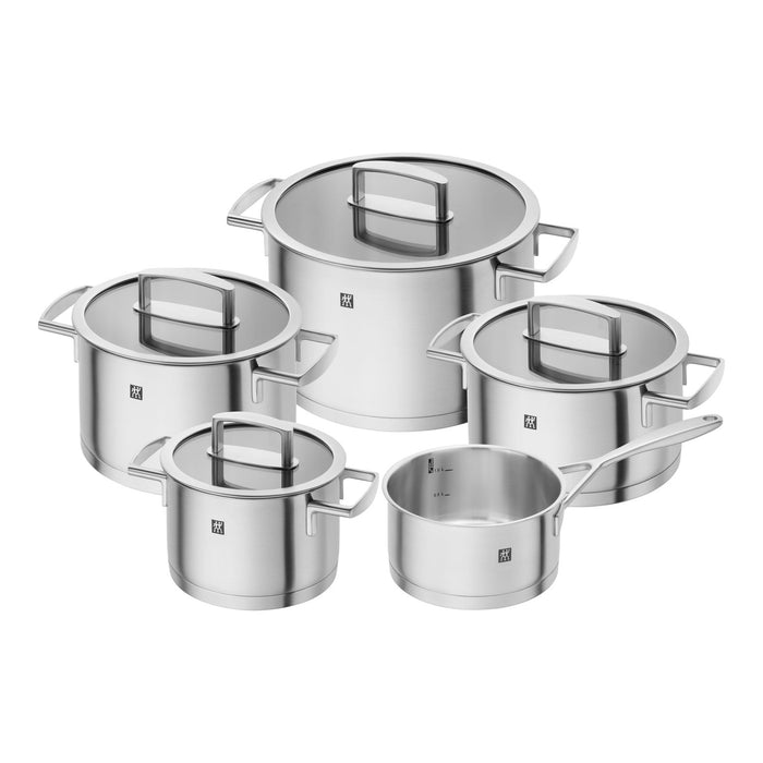 ZWILLING Kochtopfset, 5-tlg | rund | 18/10 Edelstahl