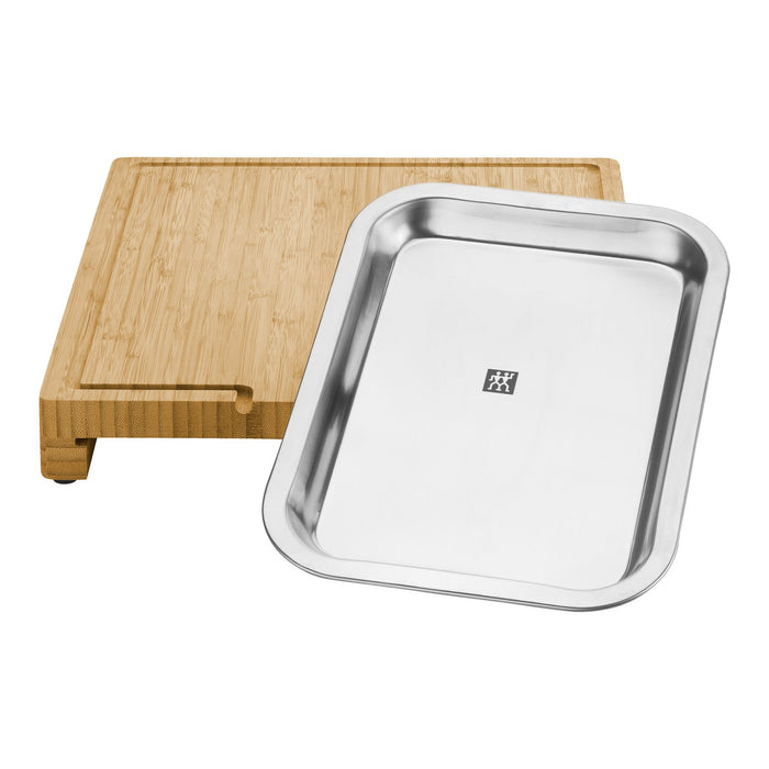 ZWILLING Schneidbrett mit Auffangschale, 39 cm x 30 cm | Bambus