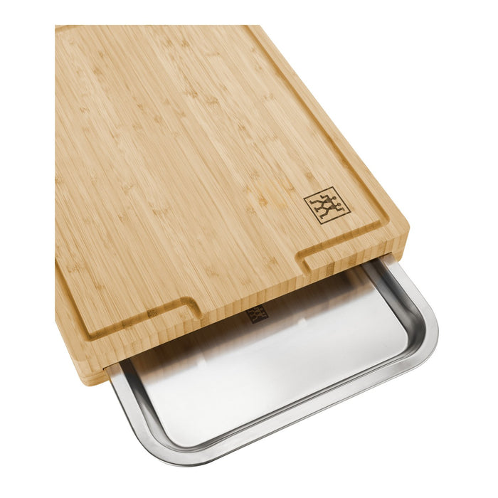 ZWILLING Schneidbrett mit Auffangschale, 39 cm x 30 cm | Bambus