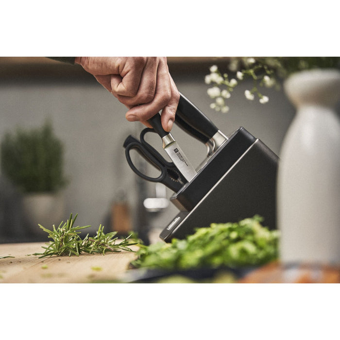 ZWILLING Selbstschärfender Messerblock, 7-tlg | Kautschuk-Holz | Anthrazit