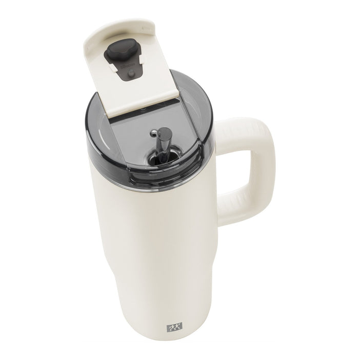 ZWILLING Thermobecher mit Strohhalm, 900 ml | Edelstahl | Cream