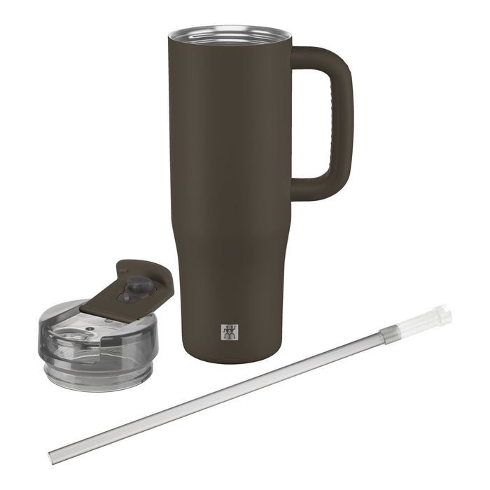 ZWILLING Thermobecher mit Strohhalm, 900 ml | Edelstahl | Pink