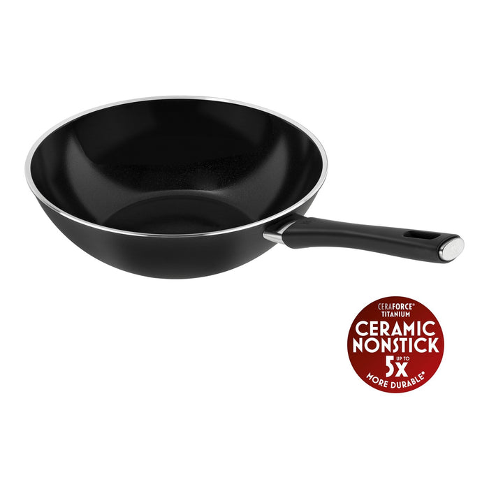 ZWILLING Wok, 30 cm | rund | Aluminium | Titanverstärkte keramische Antihaftbeschichtung